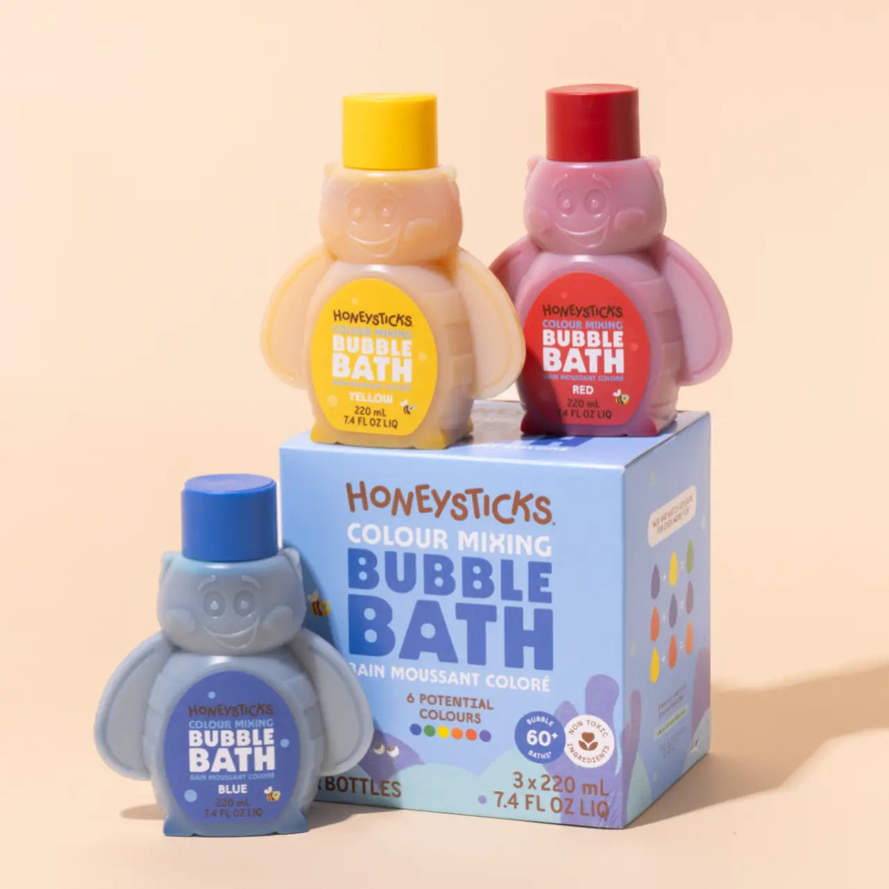 Honeysticks Bubble Bath Colour Mixing 3pk 220ml