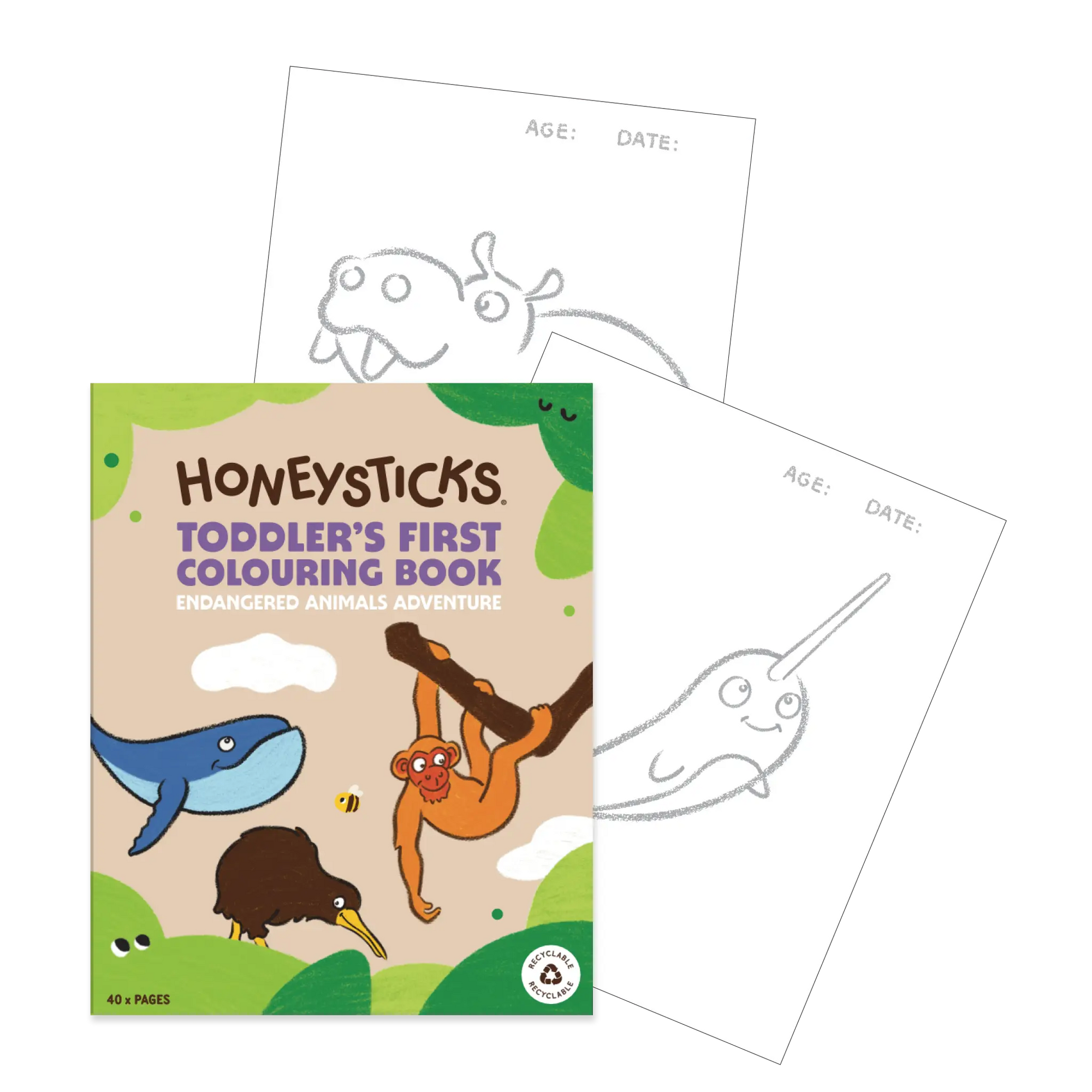 Toddler's First Colouring Book - An Endangered Animals Adevnture